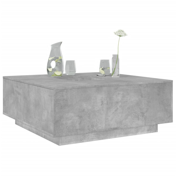 Mesa de centro madera ingeniería gris hormigón 100x100x40 cm D