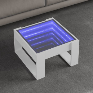 Mesa de centro con Infinity LED blanco 50x53x30 cm D