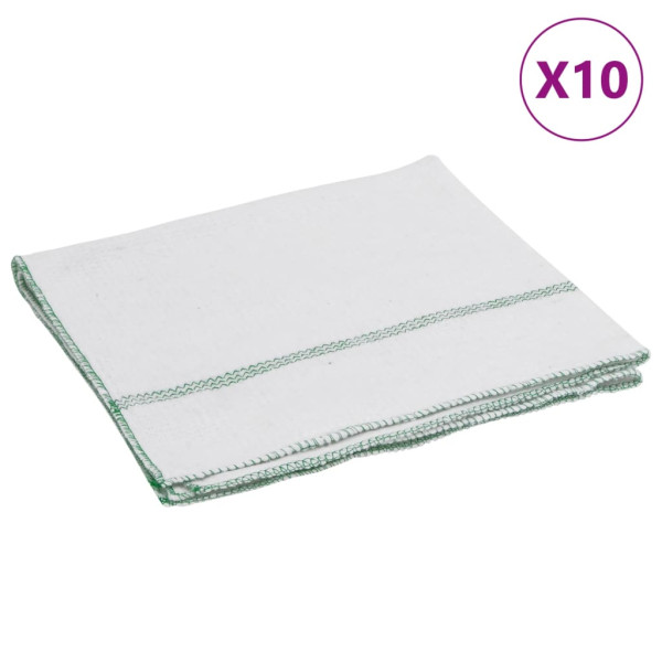 Bayetas 10 uds blancas con rayas verdes 50x60 cm D