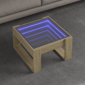 Mesa de centro con Infinity LED roble Sonoma 50x53x30 cm D