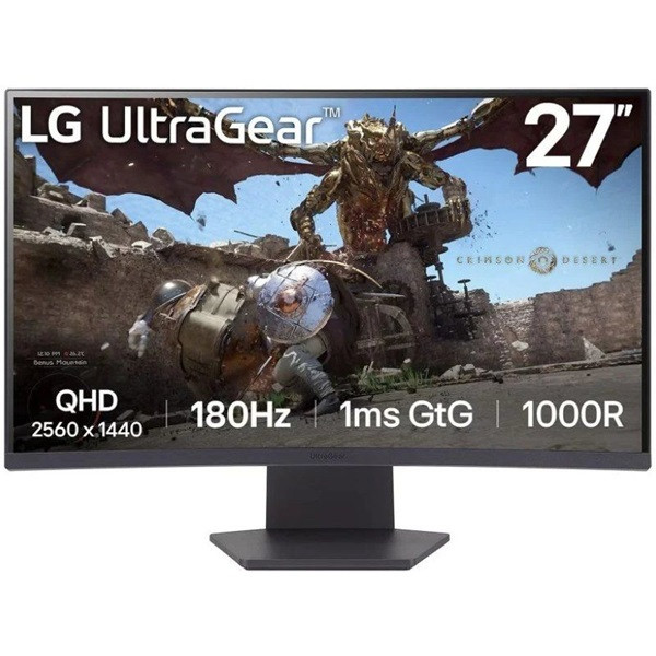 Monitor Gaming LG Ultragear 27" VA QHD 27GS60QC-B curvo negro D