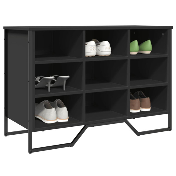 Zapatero de madera de ingeniería negro 90x38x61.5 cm D