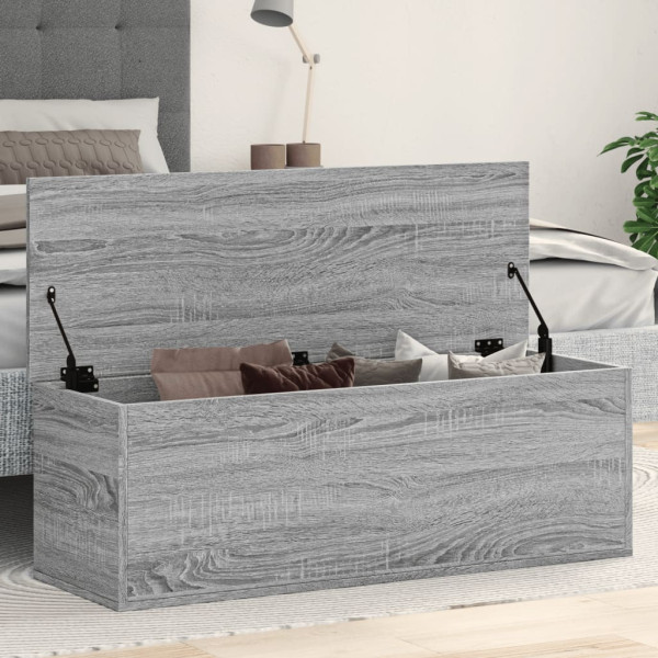 Caja de almacenaje madera ingeniería gris Sonoma 102x35x35 cm D