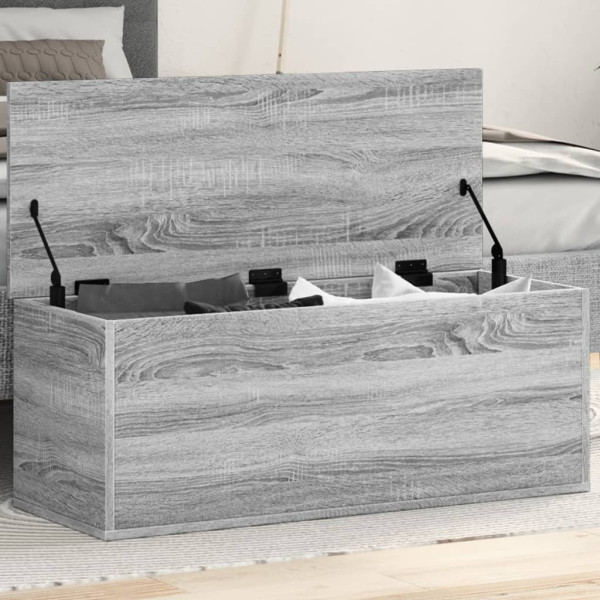 Caja de almacenaje madera de ingeniería gris Sonoma 90x35x35 cm D