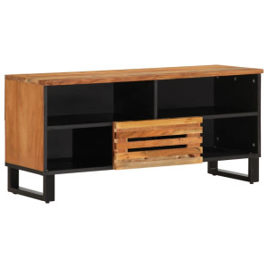 Mueble de TV madera maciza de acacia 100x34x46 cm D