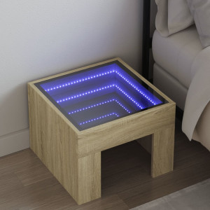 Mesa de noite com Infinity Sonoma de carvalho LED 40x40x30 cm D