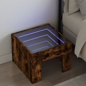 Mesa de noite com Infinity Carvalho defumado LED 40x40x30 cm D