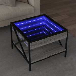 Mesa central com Infinity Luz de LED Sonoma 50x50x38 cm D