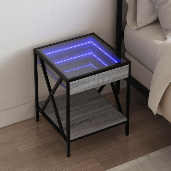 Mesa central com Infinity Luz de LED Sonoma 40x40x49 cm D