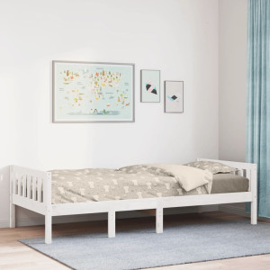 Cama infantil sem colchão madeira maciça de pinho branco 80x200 cm D