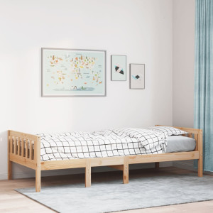 Cama para crianças sem colchão madeira maciça de pinheiro 90x200 cm D