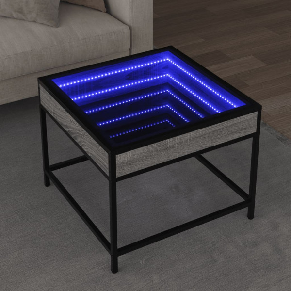 Mesa central com Infinity Luz de LED Sonoma 50x50x41 cm D