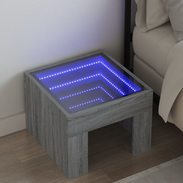 Mesa central com Infinity Luz de LED Sonoma 40x40x30 cm D