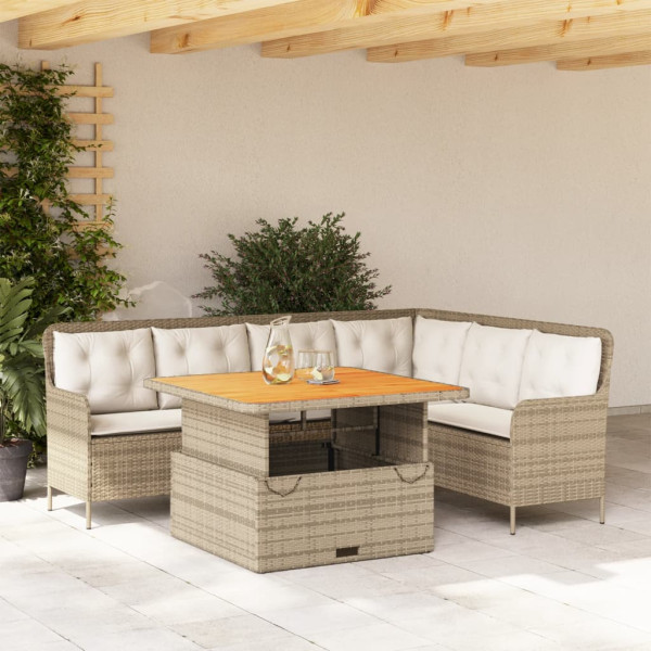 Sofá de jardim conjunto 2 pcs e almofadas de rattan sintético marrom D