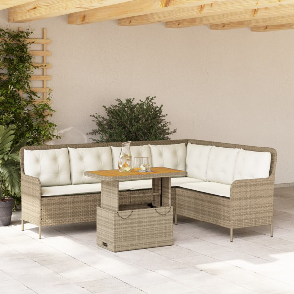 Sofá de jardim conjunto 2 pcs e almofadas de rattan sintético marrom D