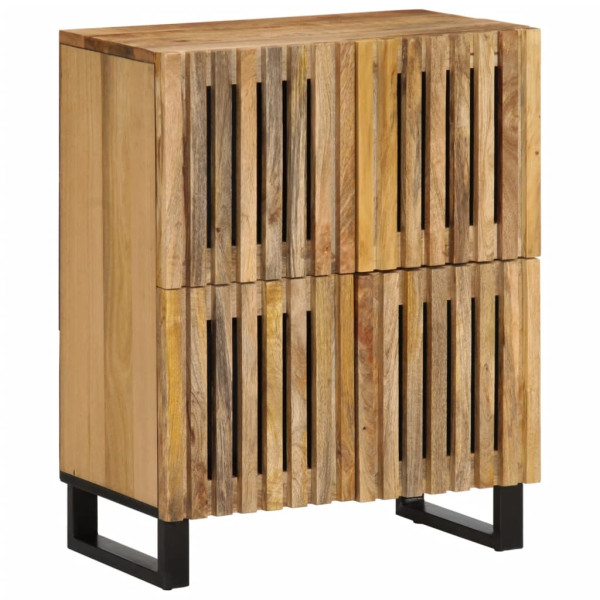 Aparador de madera maciza de mango rugosa 60x34x75 cm D