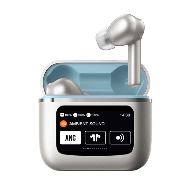 Auriculares Stereo Bluetooth Earbuds Lcd COOL Touch Gris D