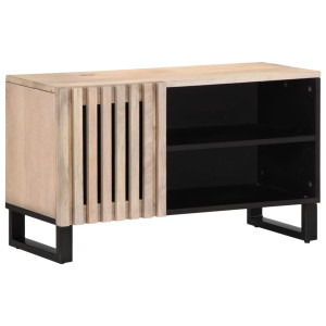 Mueble de TV madera maciza de mango 80x34x46 cm D