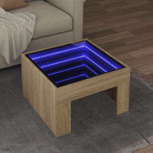 Mesa central com Infinity Sonoma de carvalho LED 50x50x30 cm D