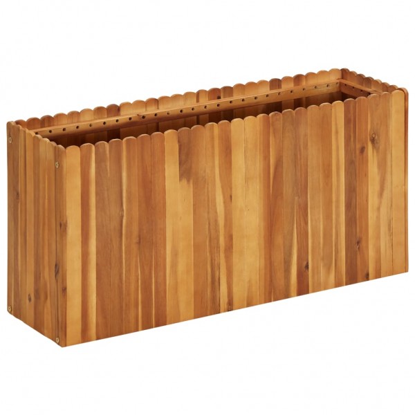Arriate de madera maciza de acacia 100x30x50 cm D
