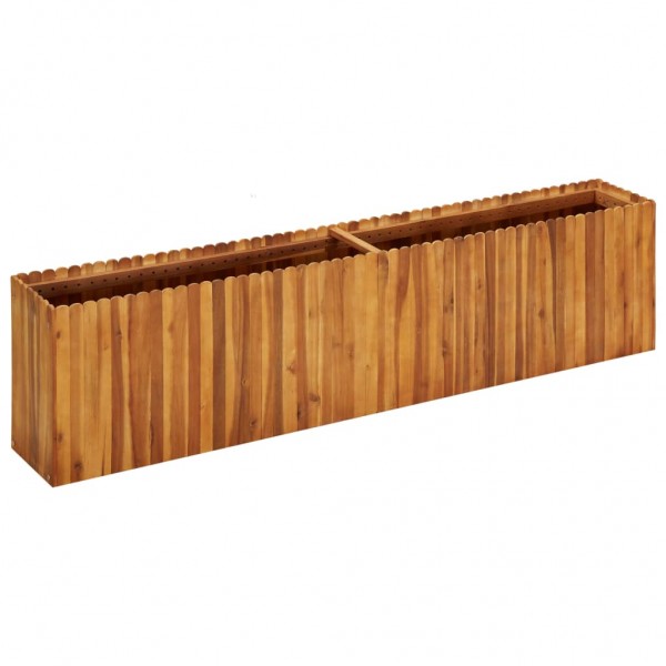 Arriate de madera maciza de acacia 200x30x50 cm D