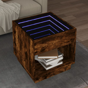 Mesa central com Infinity Carvalho defumado LED 50x50x50 cm D