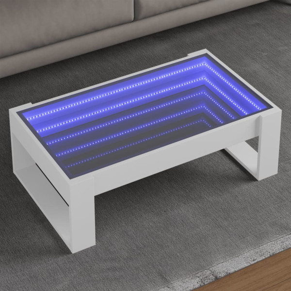 Mesa de centro con Infinity LED blanco 90x53x30 cm D