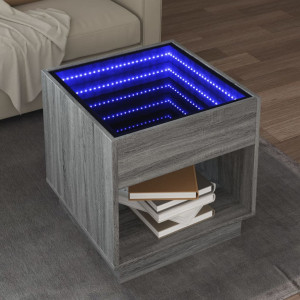 Mesa de centro con Infinity LED gris Sonoma 50x50x50 cm D