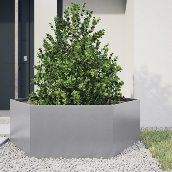 Jardinera hexagonal acero galvanizado 138x120x45 cm D