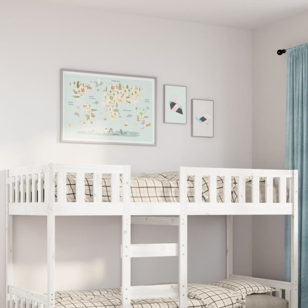 Cama para niños sin colchón madera maciza pino blanco 90x200 cm D