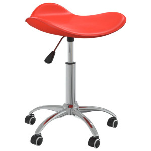 Silla de oficina de cuero sintético rojo D