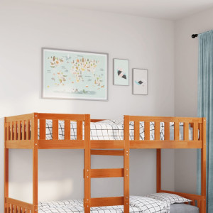 Cama para niños sin colchón madera maciza pino marrón 90x190 cm D