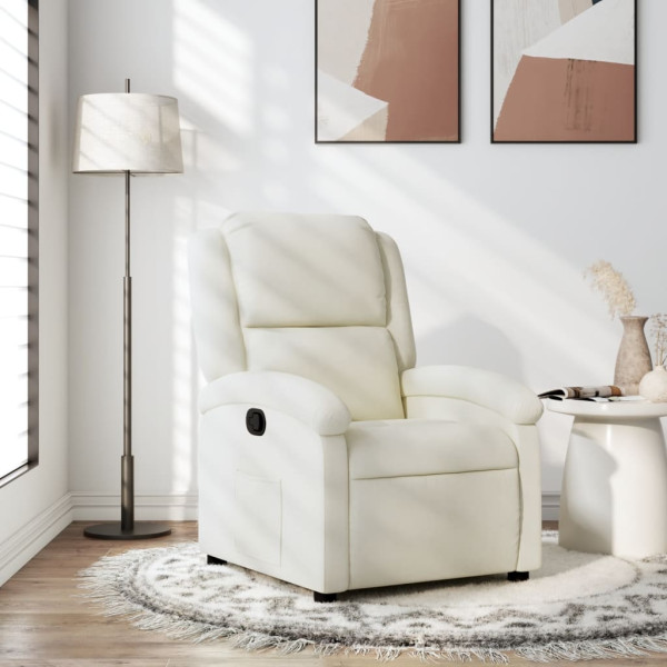 Reclining cadeira veludo creme branco D