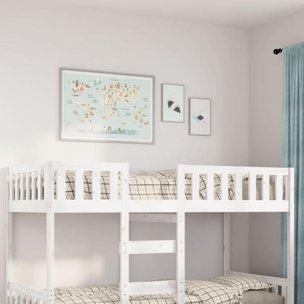 Cama para niños sin colchón madera maciza pino blanca 90x190 cm D