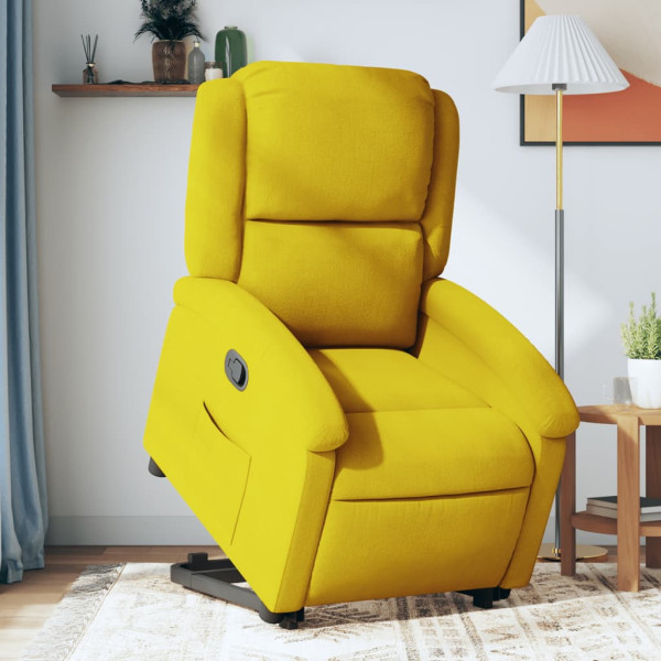 Sillón reclinable elevable terciopelo amarillo D