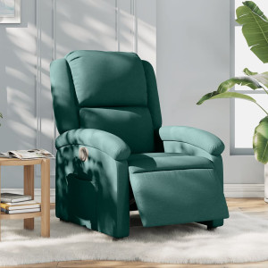 Sillón reclinable eléctrico tela verde oscuro D