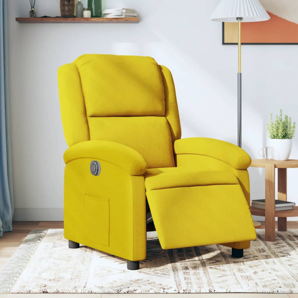 Sillón reclinable eléctrico de terciopelo amarillo D