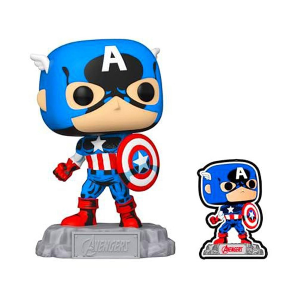 Funko pop marvel a60 - comic capitan america con pin D