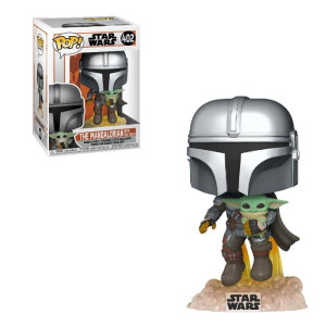 Funko pop estrela guerras o mandalorian voando com jato & bebê yoda 50959 D