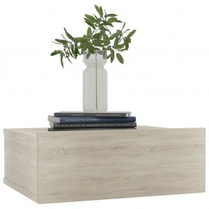 Mesitas de noche flotantes 2 uds contrachapada roble 40x30x15cm D
