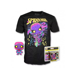 Pop & tee marvel spiderman black light funko + camiseta talla l D