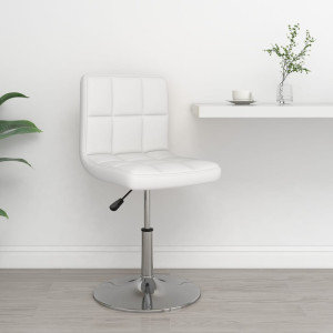 Taburete de cocina cuero sintético blanco D