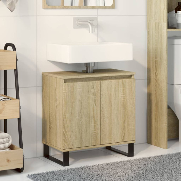 Armario de baño madera de ingeniería roble Sonoma 58x33x60 cm D