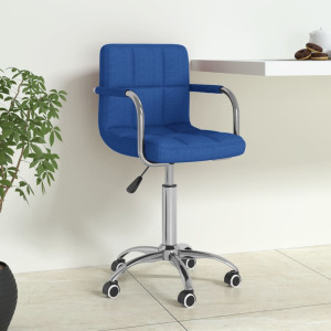 Silla de oficina giratoria de tela azul D