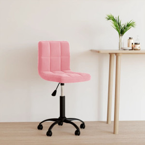 Silla de oficina giratoria de terciopelo rosa D