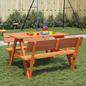 Mesa de picnic para 4 niños agujero para sombrilla madera abeto D