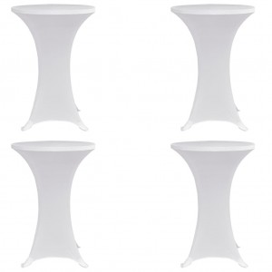 Toalha elástica para mesa alta 4 unidades branco Ø80 cm D