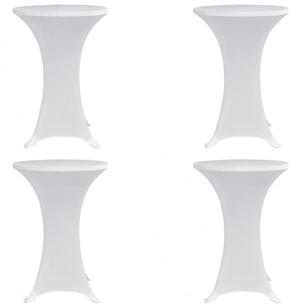 Mantel elástico para mesa alta 4 unidades blanco Ø80 cm D