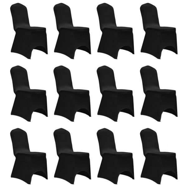 Funda de silla elástica 12 unidades negra D