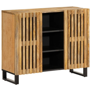 Aparador de madera maciza de mango rugosa 90x34x75 cm D